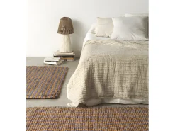 Alfombra fibra de coco 210 cm diam. Marru00f3n Best