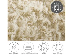 Alfombra Flokati de Grecia 160x160 cm Naturaleza Flokos 1250 Color natural claro