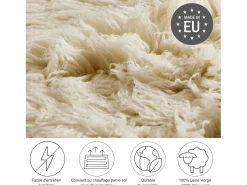 Discount Alfombra Flokati de Grecia 250x250 cm Naturaleza Flokos 2450 Color natural claro