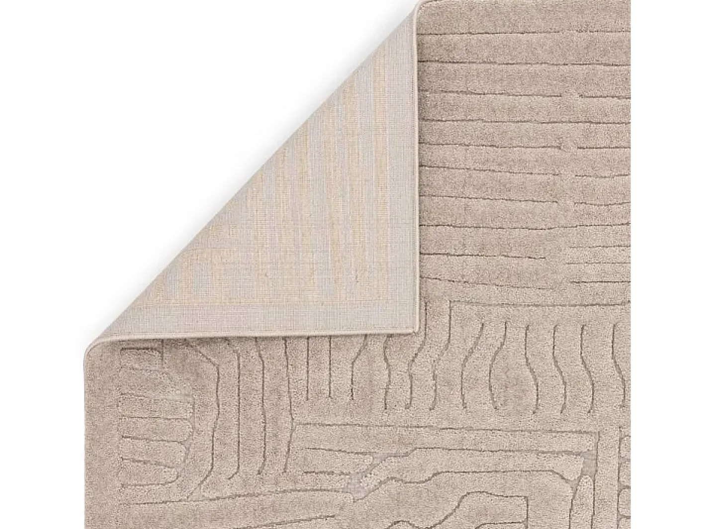 Alfombra geométrica - 120x170cm - beige - Valley Route Topo