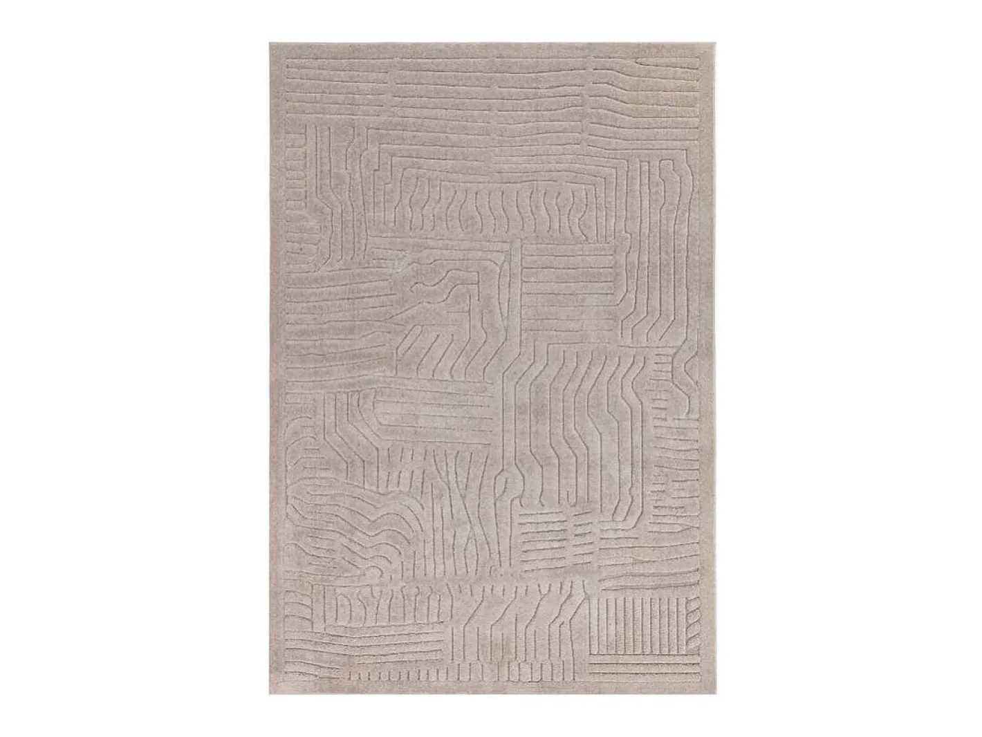 Alfombra geométrica - 120x170cm - beige - Valley Route Topo