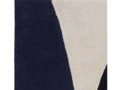 Alfombra De Salón-Alfombra geométrica de lana y viscosa - 200x290cm - marino, crema - Matrix Signature Azul