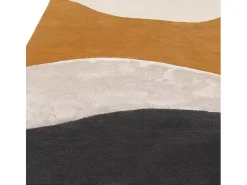 Online Alfombra geométrica de lana, viscosa y nylon - 120x170cm - negro, crema, ocre - Matrix Signature Multicolor