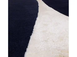Alfombra geométrica de lana y viscosa - 120x170cm - marino, crema - Matrix Signature Azul Best