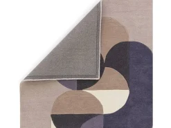 Clearance Alfombra geométrica, hecha a mano 100% lana - 160x230cm - , azul, negro, beige, crema - Matrix Statement Gris