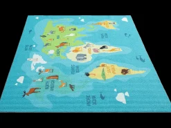 Best the carpet Alfombra Happy Life de Aprendizaje - - 120x160 cm Azul