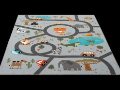 Discount the carpet Alfombra Happy Life Juego Safari - - 200x290 cm Gris