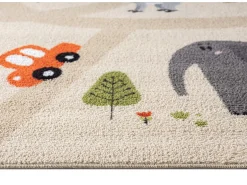 the carpet Alfombra Happy Life Juego Safari - - 200 cm Redonda Beige Hot