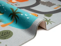 the carpet Alfombra Happy Life Juego Safari - - 80x150 cm Gris
