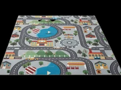the carpet Alfombra Happy Life Juego - - 80x150 cm Gris Discount