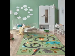 Hot the carpet Alfombra Happy Life Juego Safari - - 160 cm Redonda Verde