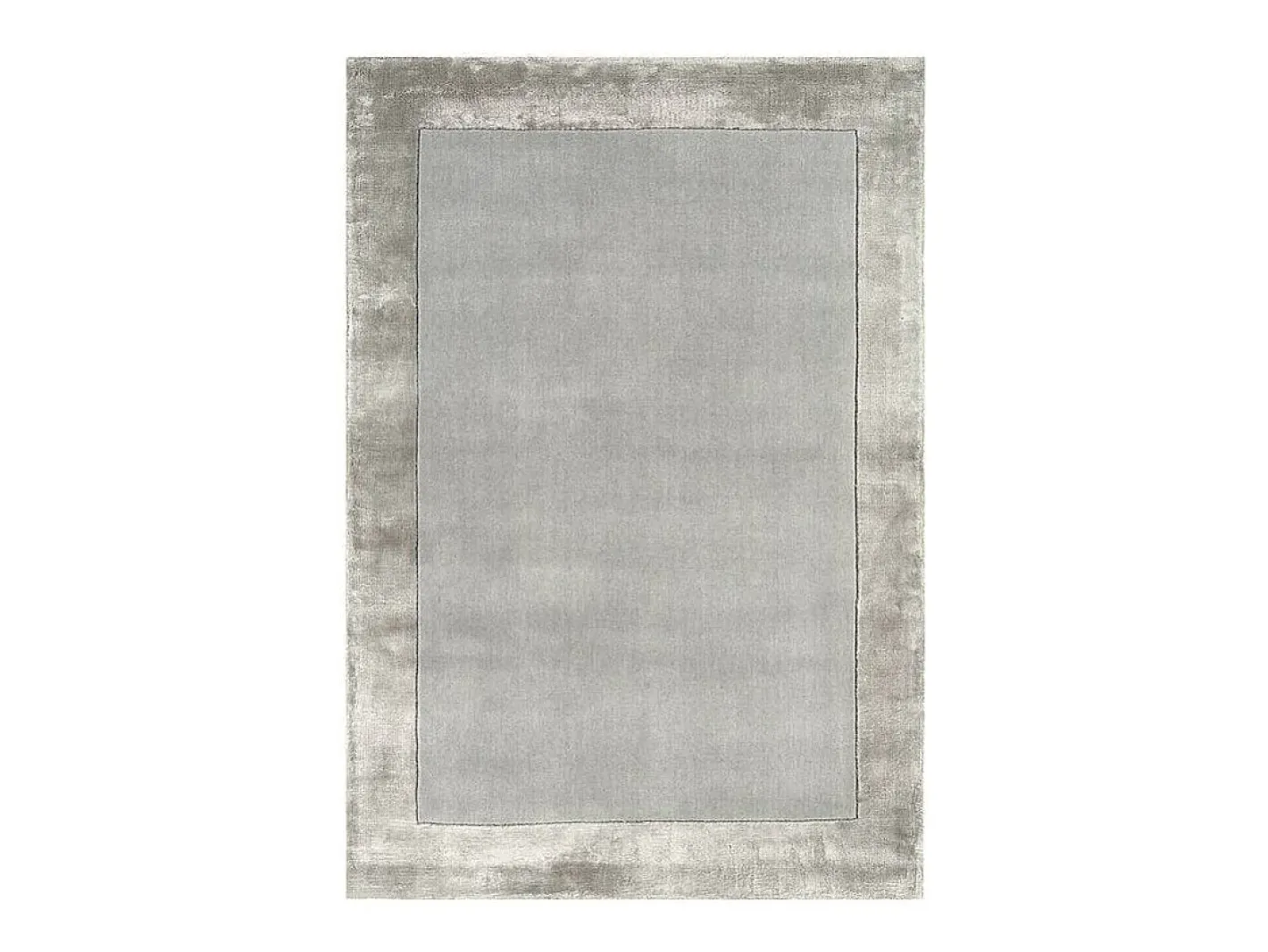 Outlet Alfombra hecha a mano Alfombra hecha a mano de lana y viscosa - 160x230cm - Plata - Ascot Plateado