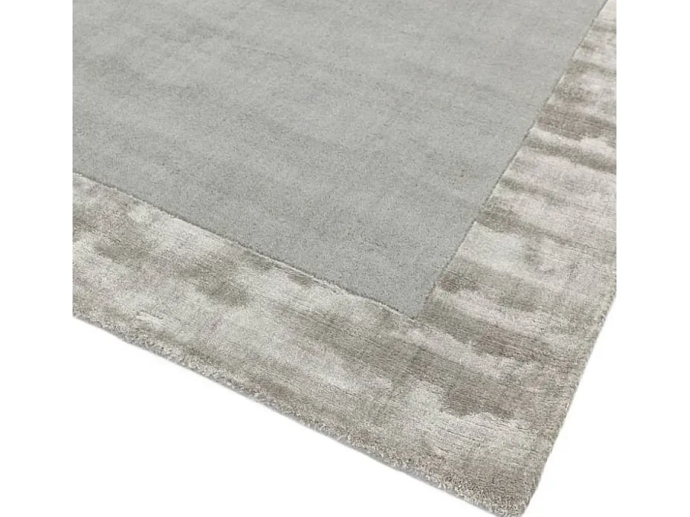 Outlet Alfombra hecha a mano Alfombra hecha a mano de lana y viscosa - 160x230cm - Plata - Ascot Plateado