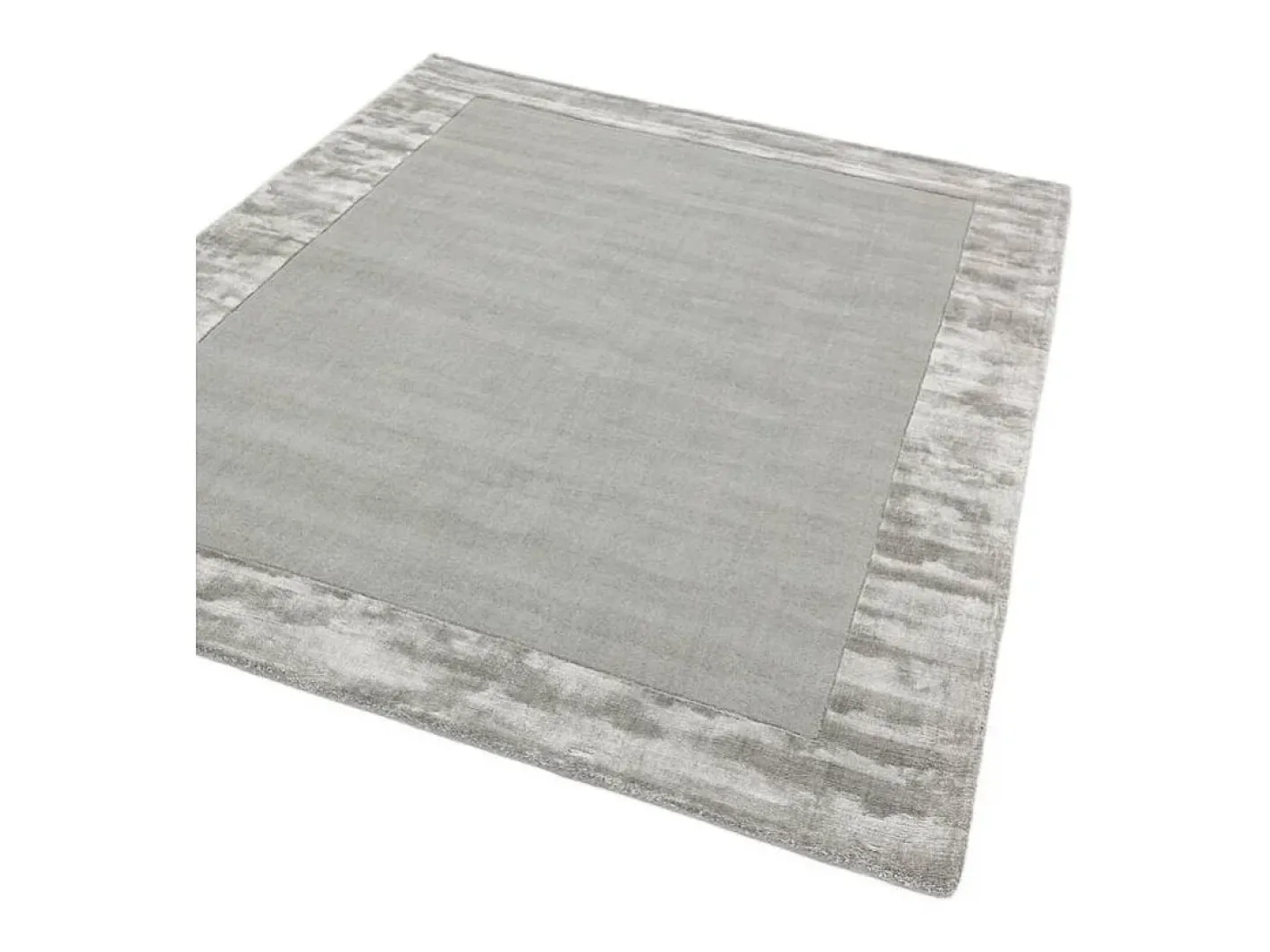 Outlet Alfombra hecha a mano Alfombra hecha a mano de lana y viscosa - 160x230cm - Plata - Ascot Plateado