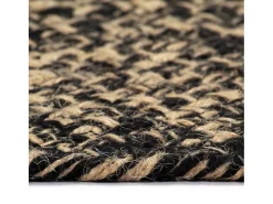 Clicnbuy Alfombra hecha a mano de yute marrón y 240 cm Negro Hot