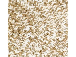 Clicnbuy Alfombra De Salón|Alfombra Redonda-Alfombra hecha a mano de yute blanca y natural 120 cm Blanco