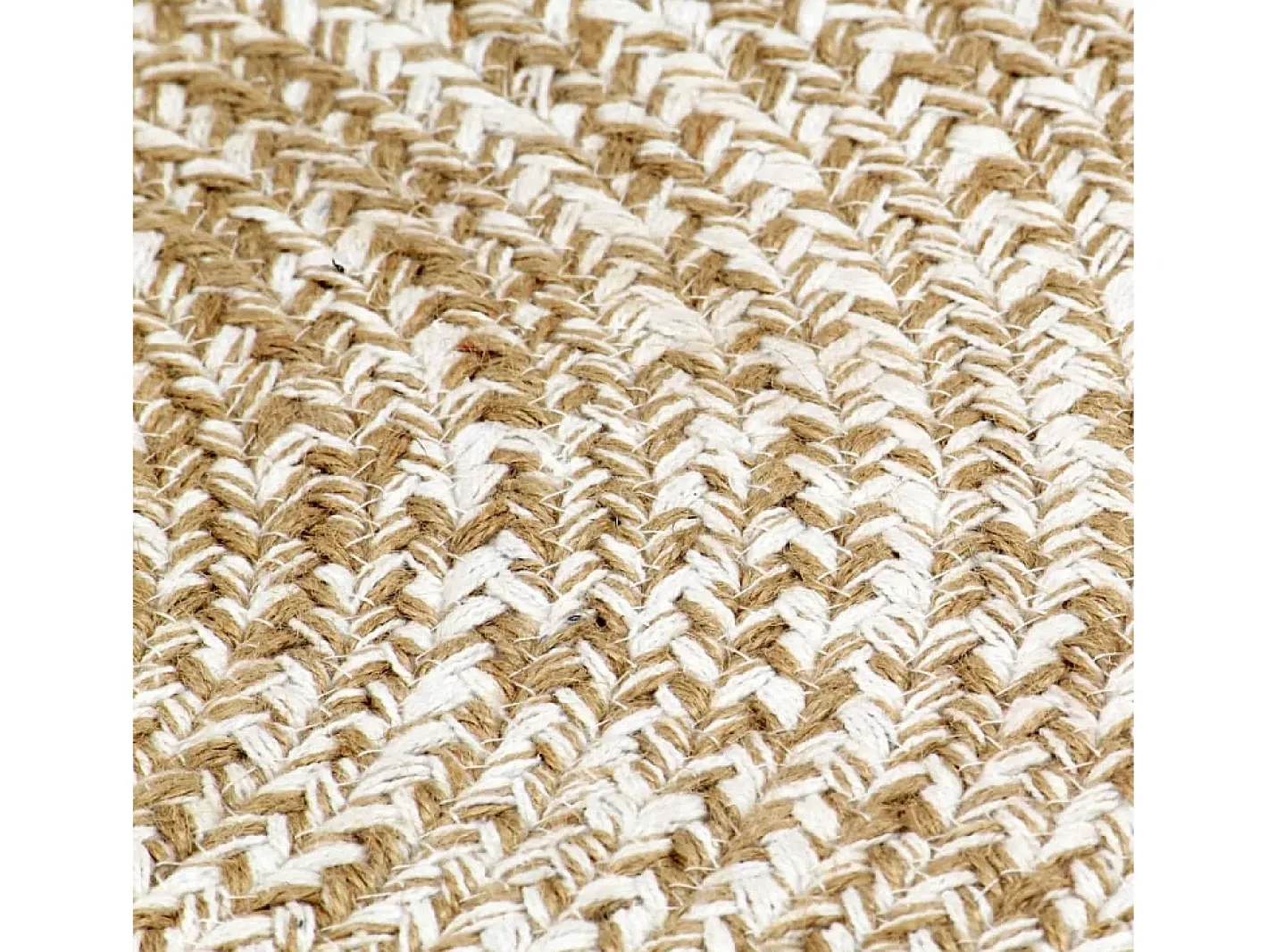 Clicnbuy Alfombra De Salón|Alfombra Redonda-Alfombra hecha a mano de yute blanca y natural 120 cm Blanco
