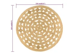 Clicnbuy Alfombra Redonda-Alfombra hecha a mano de yute trenzado 210 cm Marru00f3n