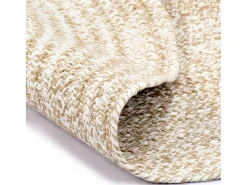Sale Clicnbuy Alfombra hecha a mano de yute blanca y natural 90 cm Blanco