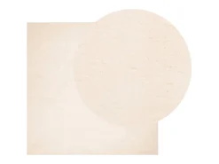 New Alfombra HUARTE de pelo corto suave y lavable 120x120 cm Beige