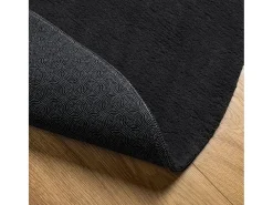 Alfombra De Cocina|Alfombra Redonda-Alfombra HUARTE de pelo corto suave y lavable en color Ø 100 cm Negro