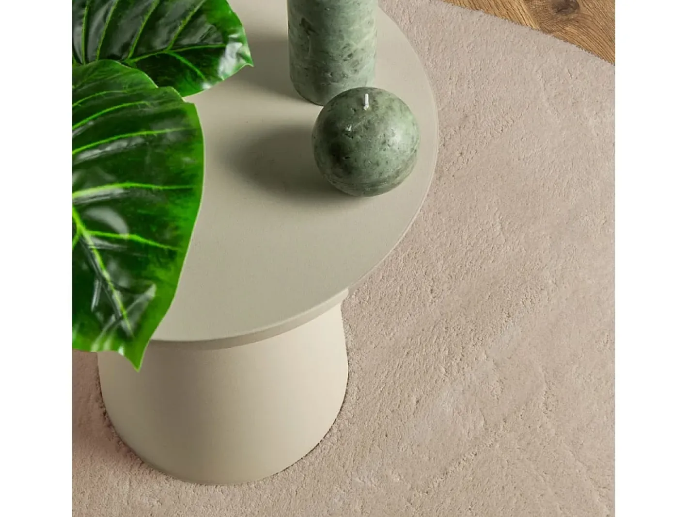Alfombra HUARTE de pelo corto suave y lavable, color arena, Ø 200 cm Marru00f3n Best