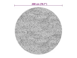 Alfombra HUARTE de pelo corto suave y lavable en color Ø 200 cm Negro Hot
