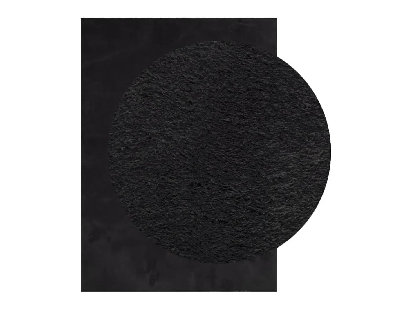 Alfombra HUARTE de pelo corto suave y lavable negra 240x340 cm Negro