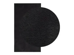 Alfombra HUARTE de pelo corto suave y lavable negra 80x150 cm Negro Best