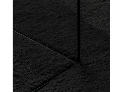 Alfombra De Cocina-Alfombra HUARTE de pelo corto suave y lavable negra 200x280 cm Negro