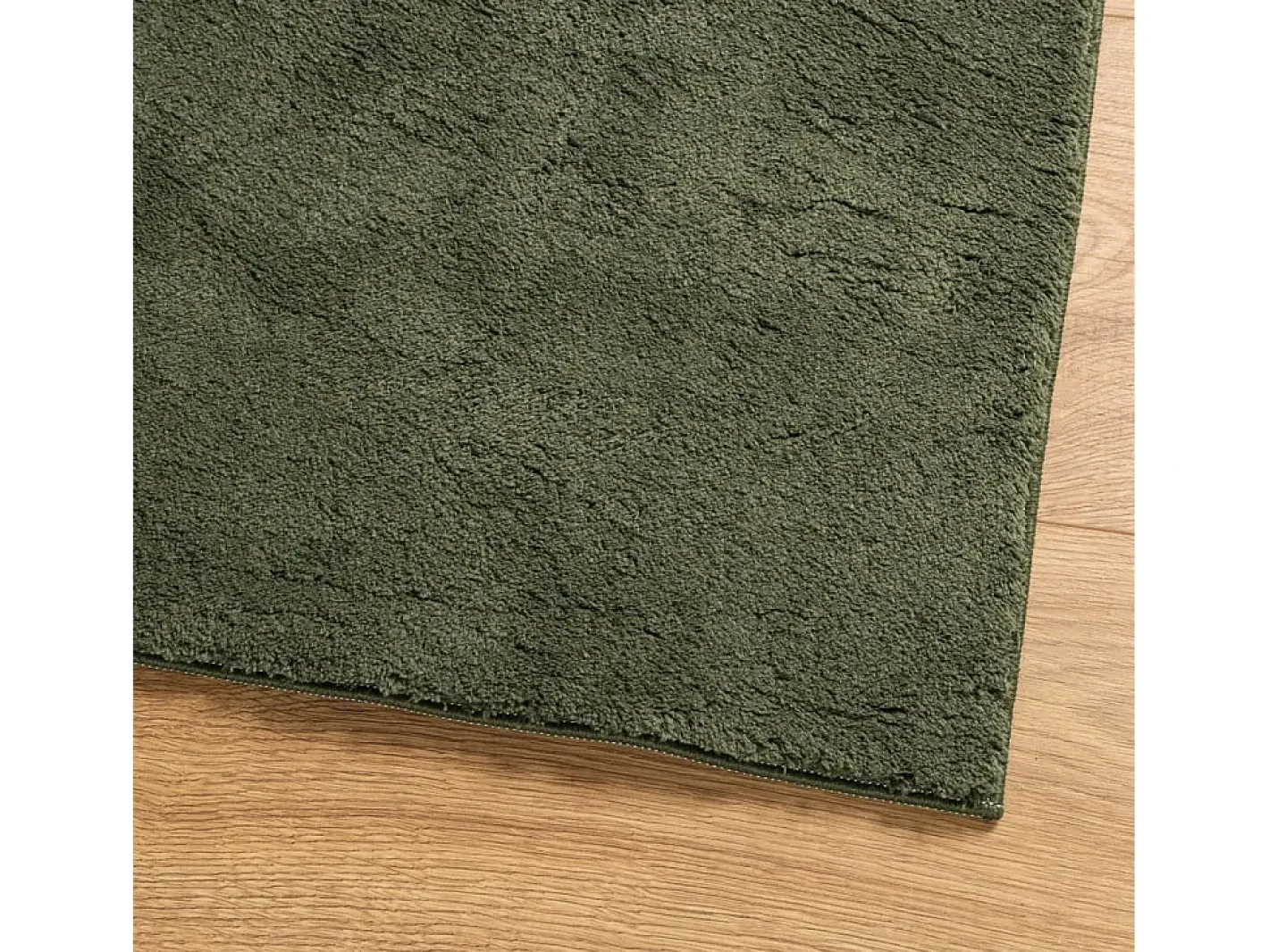 New Alfombra HUARTE de pelo corto suave y lavable color bosque 120x120 cm Verde