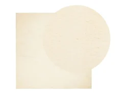Sale Alfombra HUARTE de pelo corto suave y lavable color crema 120x120 cm Blanco