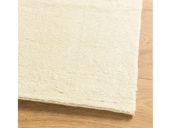 Sale Alfombra HUARTE de pelo corto suave y lavable color crema 120x120 cm Blanco