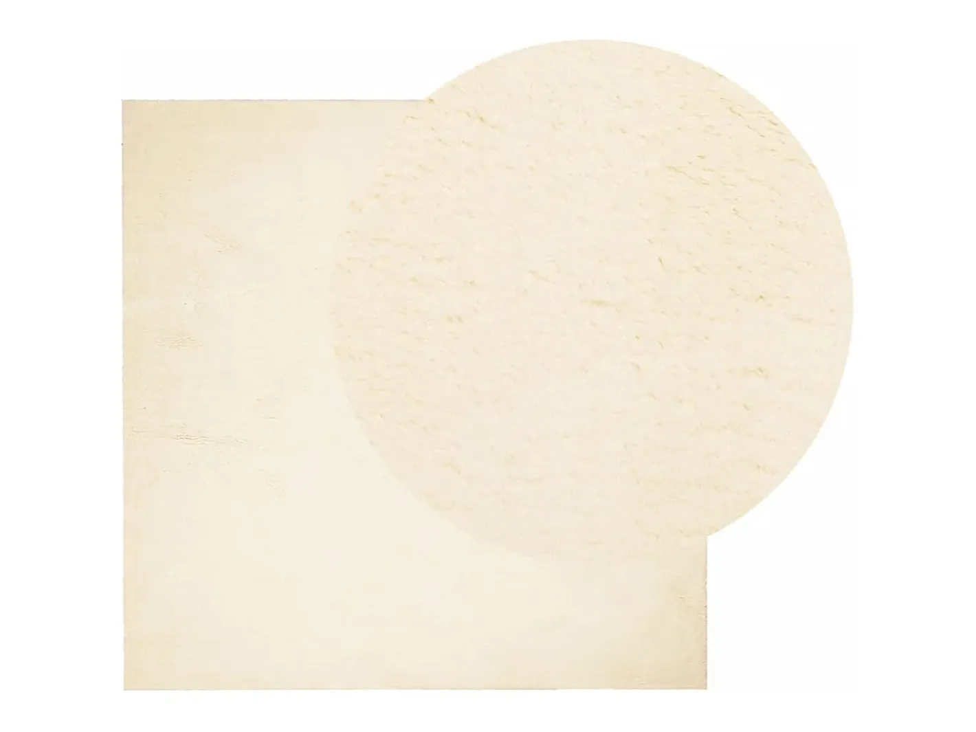 Alfombra HUARTE de pelo corto suave y lavable color crema 200x200 cm Blanco Sale