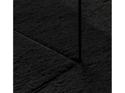 Alfombra De Cocina|Alfombra Redonda-Alfombra HUARTE de pelo corto suave y lavable negra 240x240 cm Negro