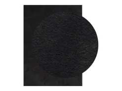 Alfombra HUARTE de pelo corto suave y lavable negra 120x170 cm Negro Clearance