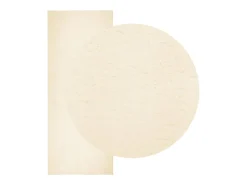 Alfombra HUARTE de pelo corto suave y lavable color crema 80x200 cm Blanco