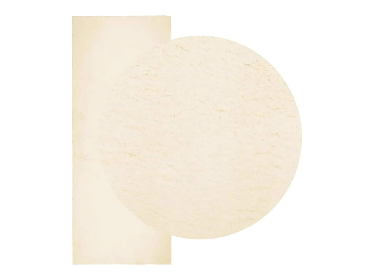 Alfombra HUARTE de pelo corto suave y lavable color crema 80x200 cm Blanco