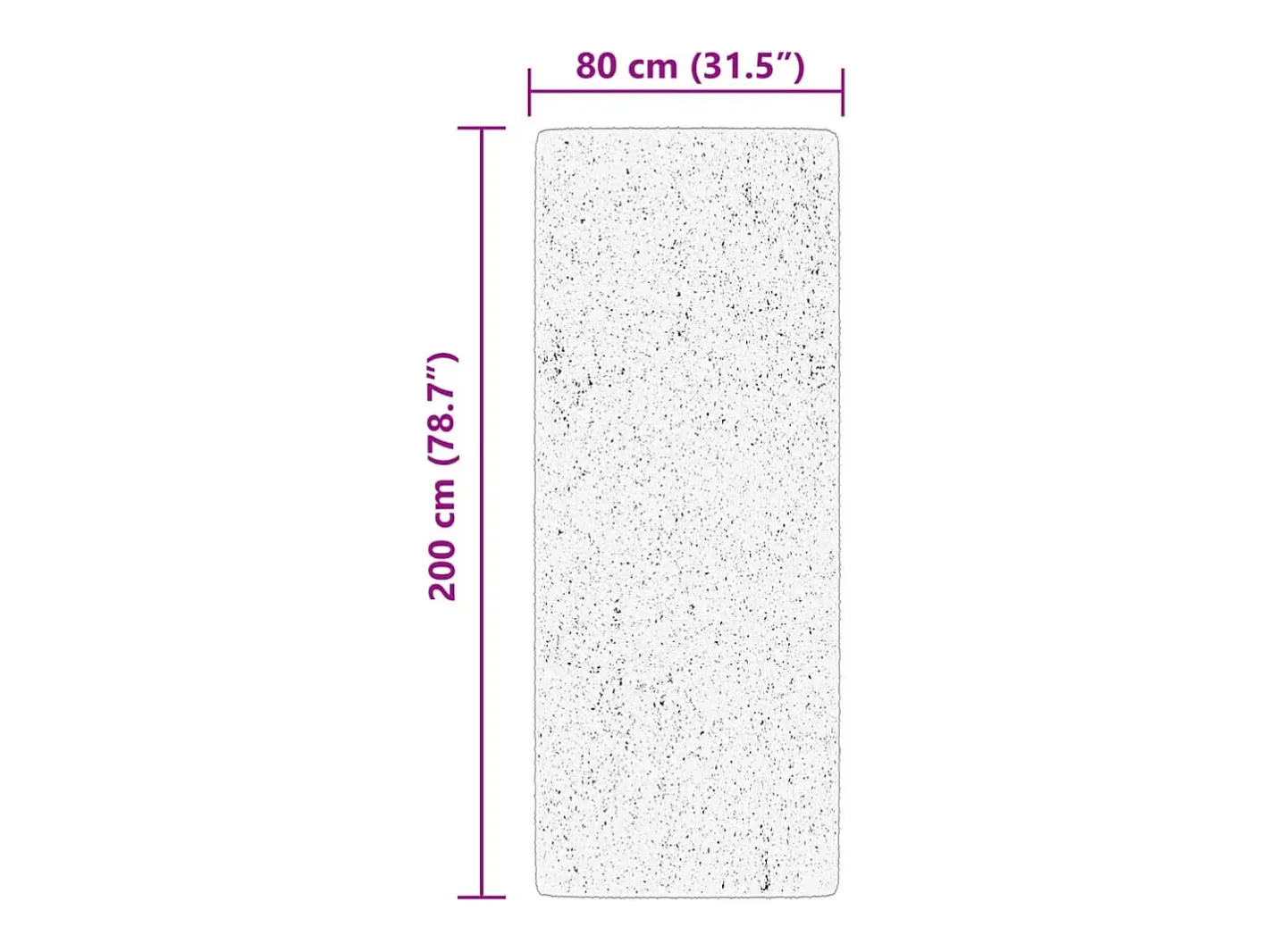 Alfombra HUARTE de pelo corto suave y lavable color crema 80x200 cm Blanco