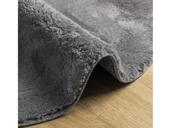 New Alfombra HUARTE de pelo corto suave y lavable en color antracita Ø 120 cm Gris
