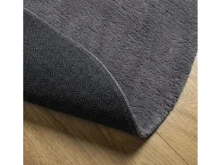 New Alfombra HUARTE de pelo corto suave y lavable en color antracita Ø 120 cm Gris