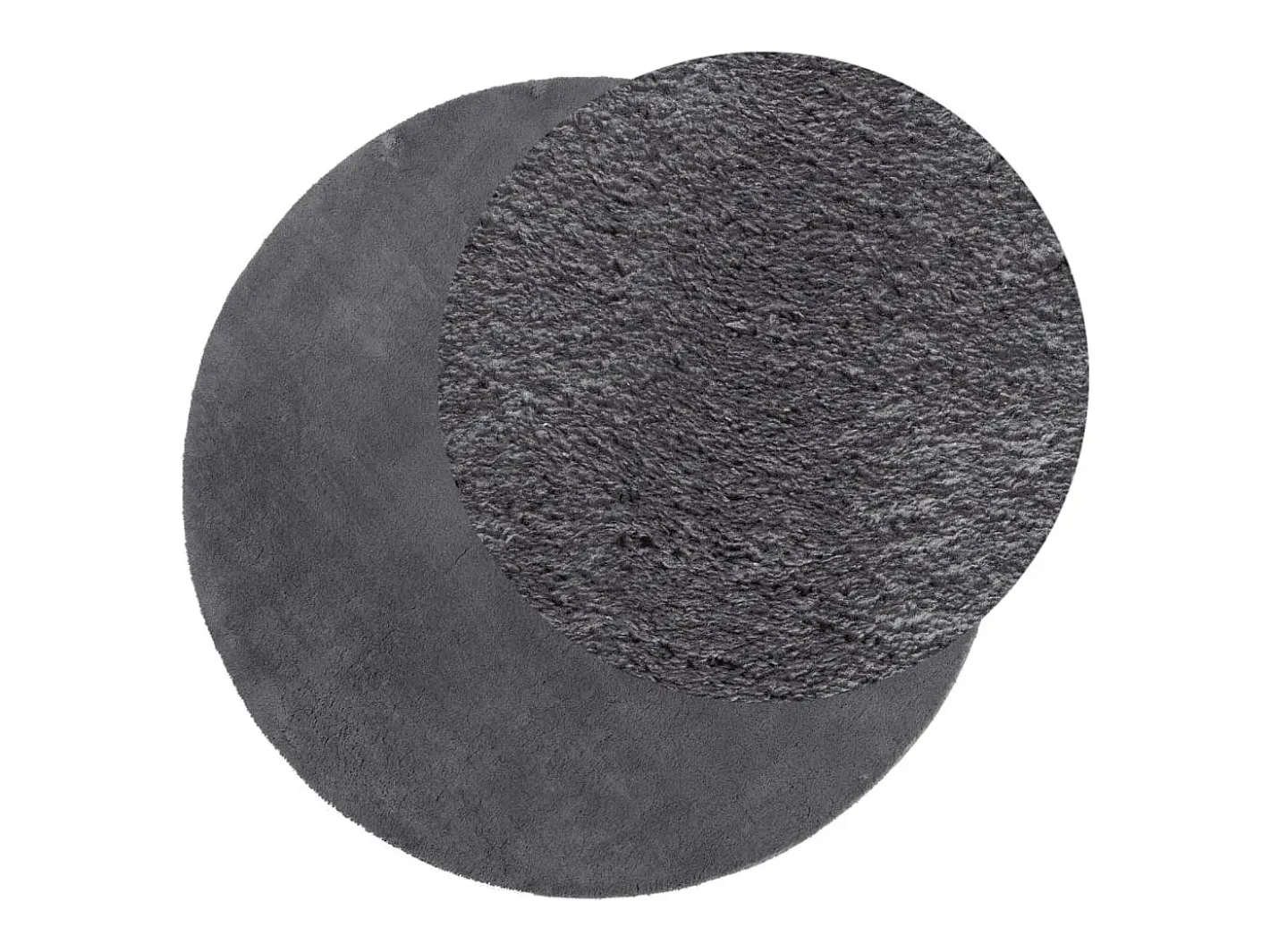 New Alfombra HUARTE de pelo corto suave y lavable en color antracita Ø 120 cm Gris