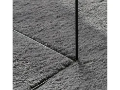 New Alfombra HUARTE de pelo corto suave y lavable en color antracita Ø 120 cm Gris
