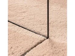 New Alfombra HUARTE de pelo corto suave lavable rojo claro 160x160 cm Rosa