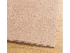 New Alfombra HUARTE de pelo corto suave lavable rojo claro 160x160 cm Rosa