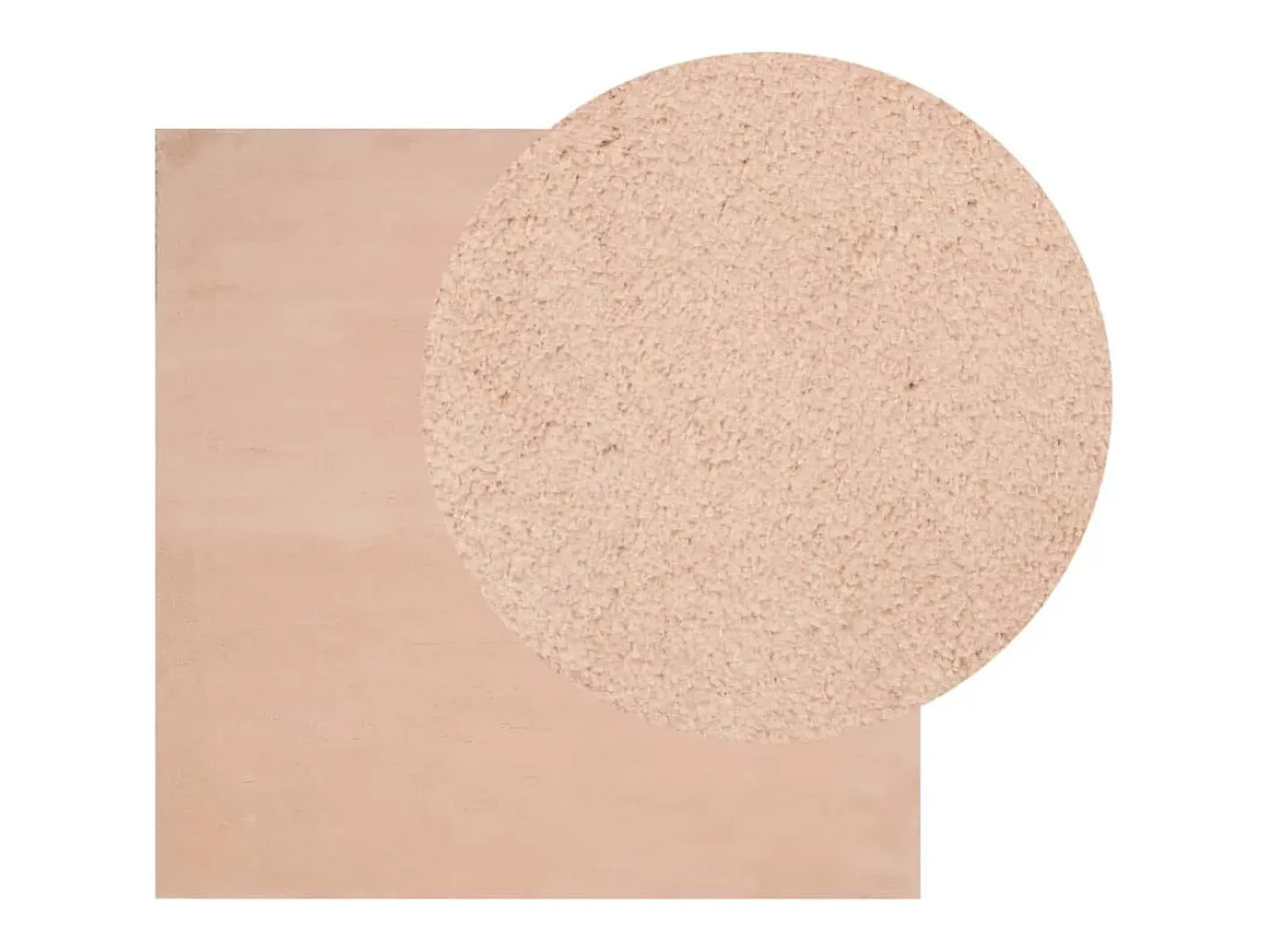 New Alfombra HUARTE de pelo corto suave lavable rojo claro 160x160 cm Rosa