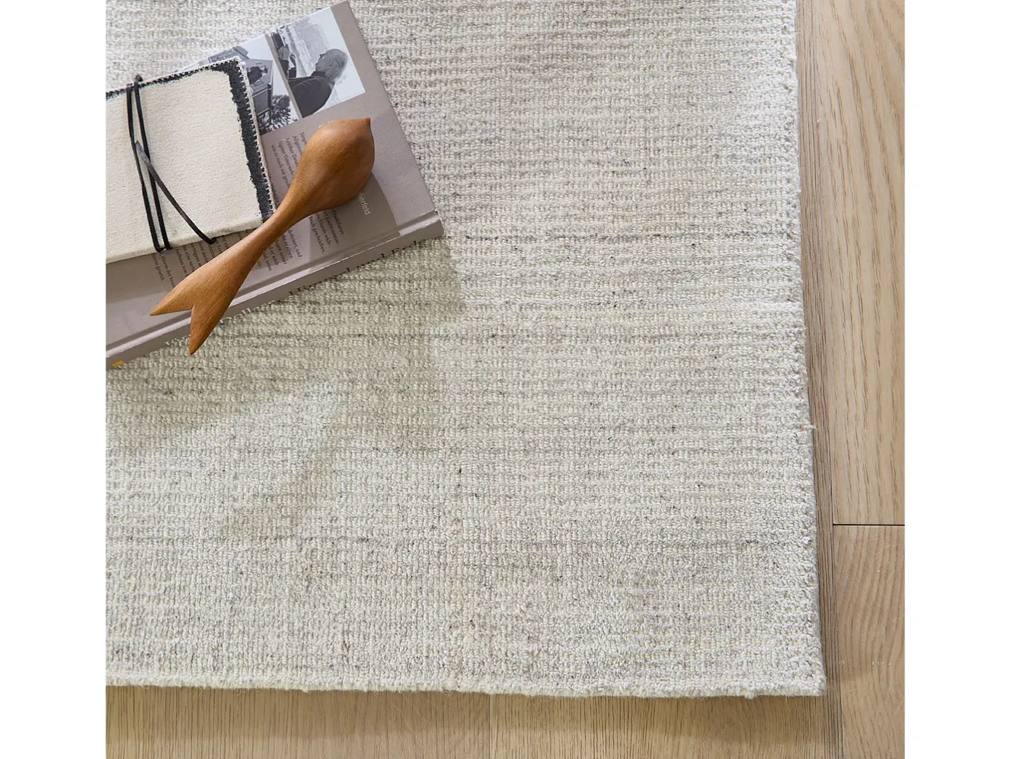 Alfombra De Salón-Alfombra Hygge de viscosa y lana 190x290 cm Boston Beige