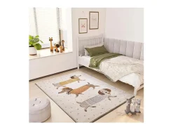 Alfombra Infantil-Alfombra infantil - perros salchicha - blanco - 120 x 170 cm - BEATS Blanco / Multicolor
