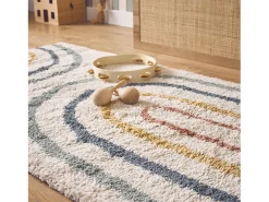 Sweeek Alfombra infantil rainbow, interior y multicolor Crema