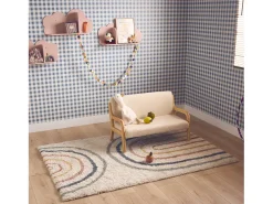 Sweeek Alfombra infantil rainbow, interior y multicolor Crema